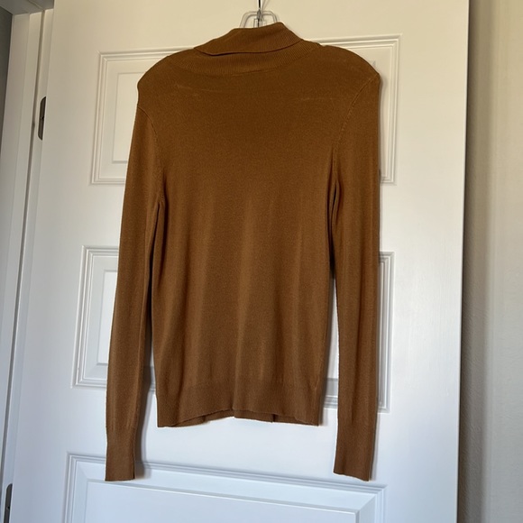 Ann Taylor tan long sleeve, turtle neck sweater with button detail - Picture 2 of 3